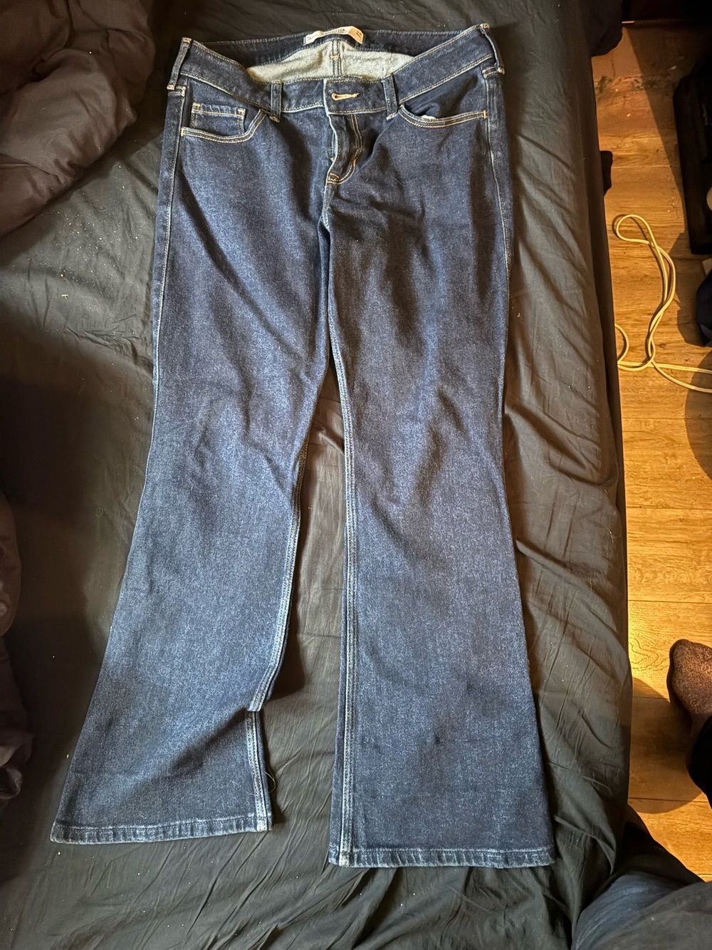 Hollister Navy Denim Low-Rise Boot Jeans